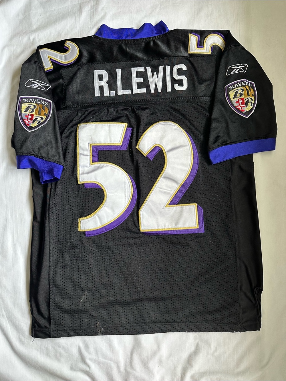 Reebok Ray Lewis Ravens 52 Black NFL Players Jersey Size 48 Large - Picture 10 of 12